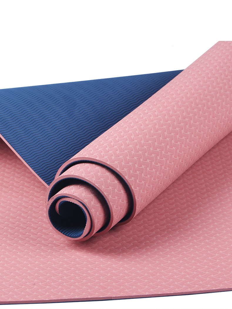 TPE Yoga Mat Alignment System Pink Color Eco Mat
