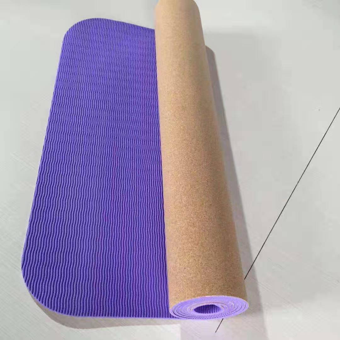 Eco-friendly Cork Surface Recycle TPE Yoga Mat